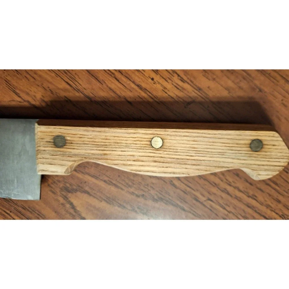 Vintage FARBERWARE Stainless Chef Knife Wood Handle 8